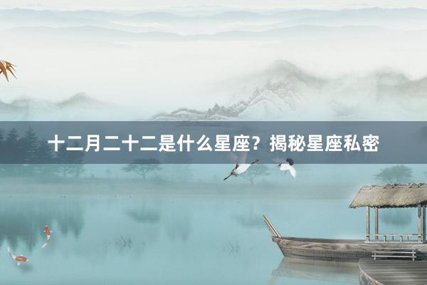 十二月二十二是什么星座？揭秘星座私密